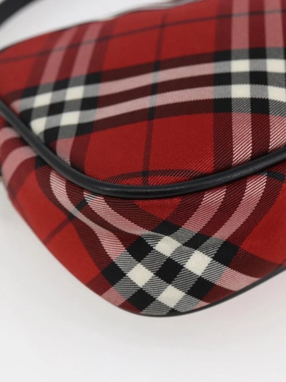 BURBERRY Nova Check Blue Label Accessory Pouch Nylon Red Black Auth am10838V - Picture 4 of 16